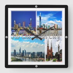 zVN013 HO CHI MINH City SAIGON, Mosaic, Square Wall Clock