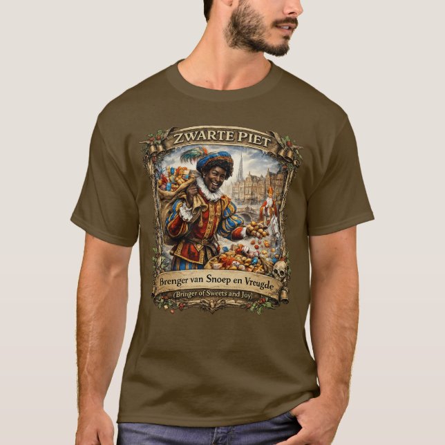 Zwarte Piet Folklore – Dutch Sinterklaas Tradition T-Shirt (Front)