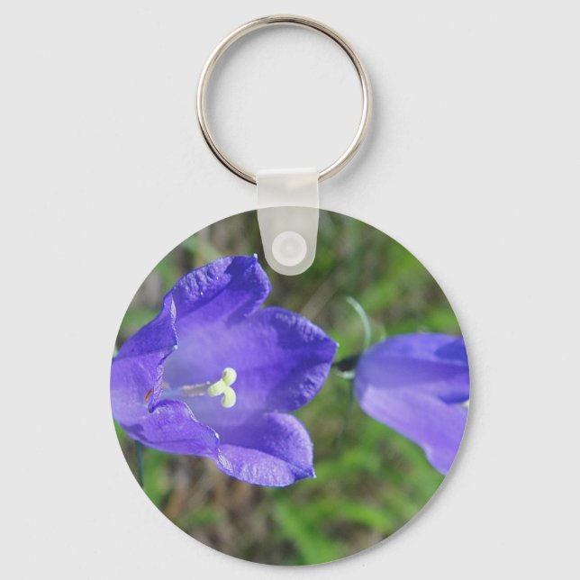 Zwei blaue Glockenblumen Key Ring (Front)