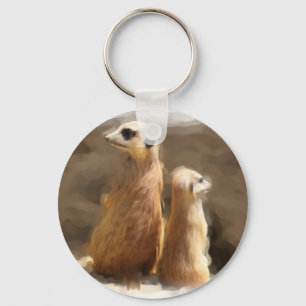 Zwei Erdmaennchen Key Ring