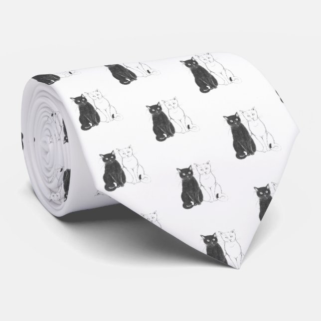 Zwei Katzen Krawatte Tie (Rolled)