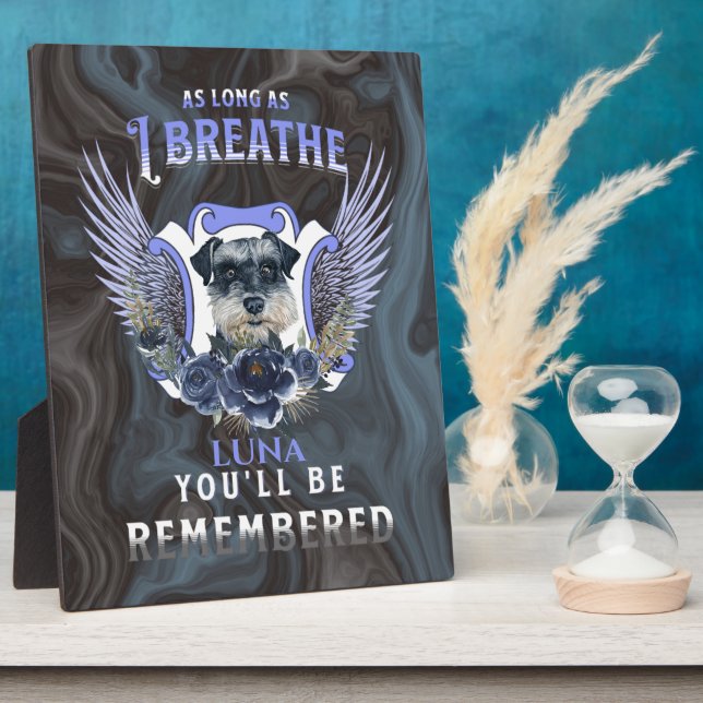 Zwergschnauzer As Long As I Breath Memorial  Plaque (Side)