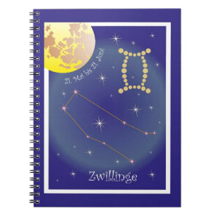 Zwillinge 21. Mai bis 21. Juni Notizheft Notebook