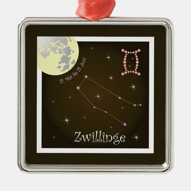 Zwillinge 21. Mai bis 21. Juni Ornament (Front)