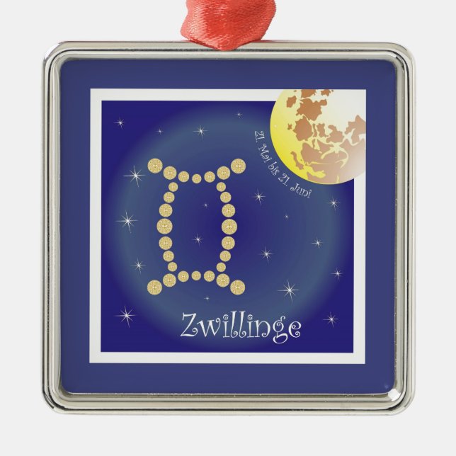 Zwillinge 21. Mai bis 21. Juni Ornament (Front)