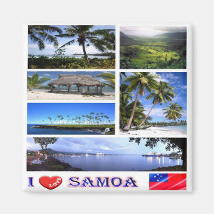ZWS003 SAMOA I LOVE, Mosaic, Oceania, Fridge Magnet
