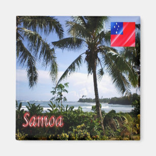 zWS011 SAMOA, Coastline, Oceania, Fridge Magnet