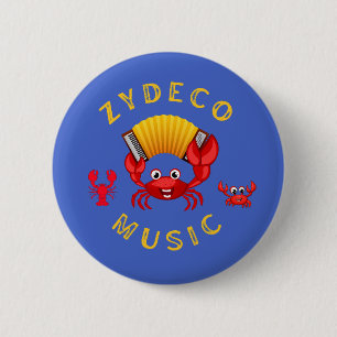Zydeco Music Accordion Dancing Crabs 6 Cm Round Badge