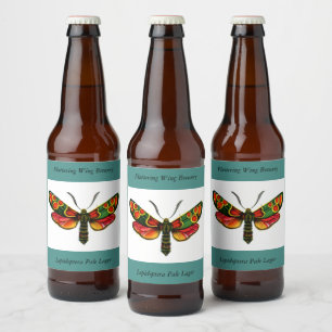 Zygaena carniolica - The Crepuscular Burnet Moth Beer Bottle Label