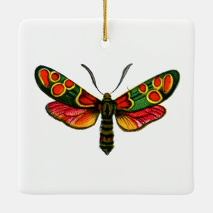 Zygaena carniolica - The Crepuscular Burnet Moth Ceramic Ornament