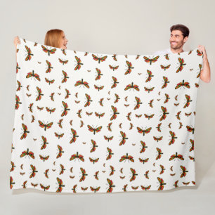 Zygaena carniolica - The Crepuscular Burnet Moth Fleece Blanket