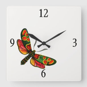 Zygaena carniolica - The Crepuscular Burnet Moth Square Wall Clock