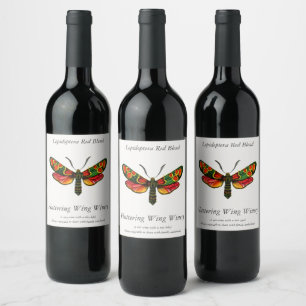 Zygaena carniolica - The Crepuscular Burnet Moth Wine Label
