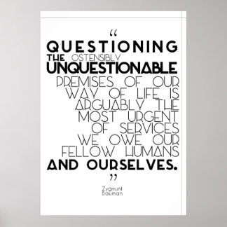 Zygmunt Bauman - Questioning the unquestionable Poster