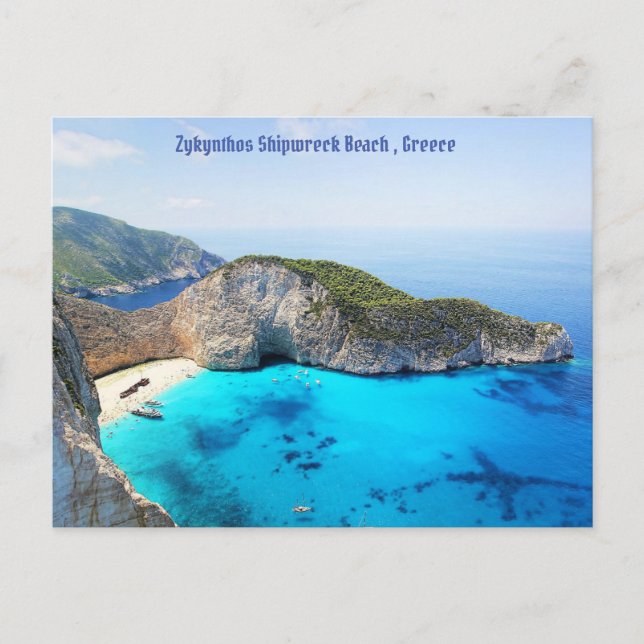 Zykynthos Shipwreck Beach, Greece Holiday Postcard (Front)