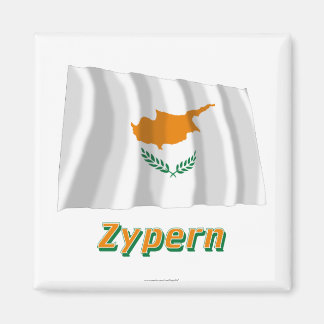 Zypern Fliegende Flagge mit Namen Magnet