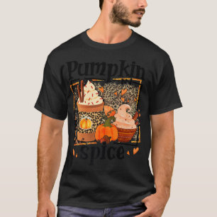 ZyVb Leopard Pumpkin Spice Fall Autumn Pumpkin Tha T-Shirt