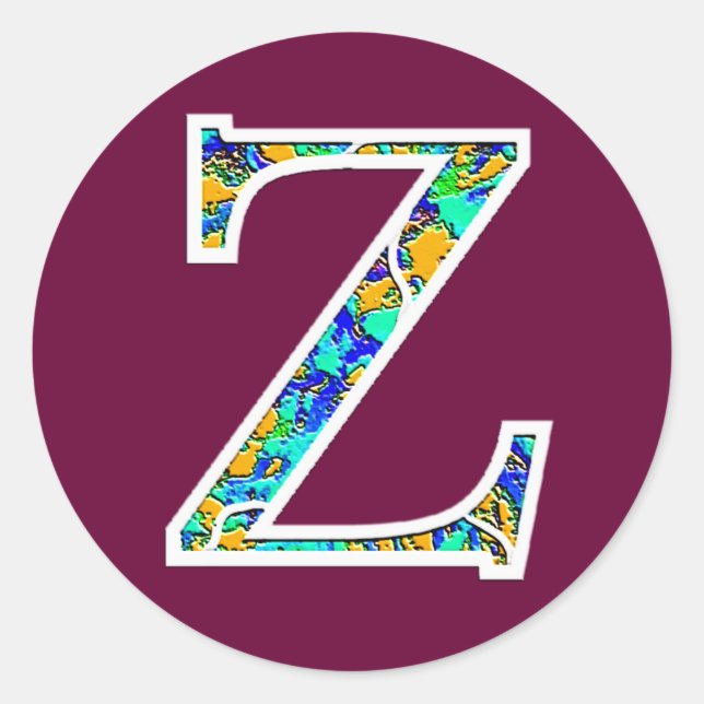 Zz Illuminated Monogram Classic Round Sticker (Front)