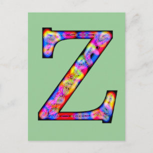 Zz Illuminated Monogram Postcard