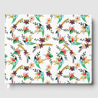 zz Simple Bright Floral Pattern Guest Book