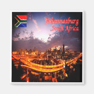 zZA015 JOHANNESBURG by Night, South Africa, Fridge Magnet