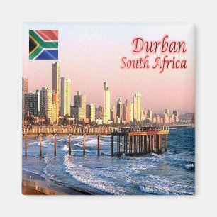 zZA037 DURBAN Skyline Crop, SOUTH AFRICA, Fridge Magnet