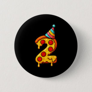 Zza 2nd Birthday 2 Years Old Party Hat Bday Boys G 6 Cm Round Badge