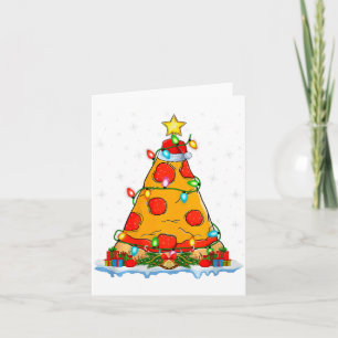 Zza Christmas Tree Lights Santa Hat Fast Food Zza  Card