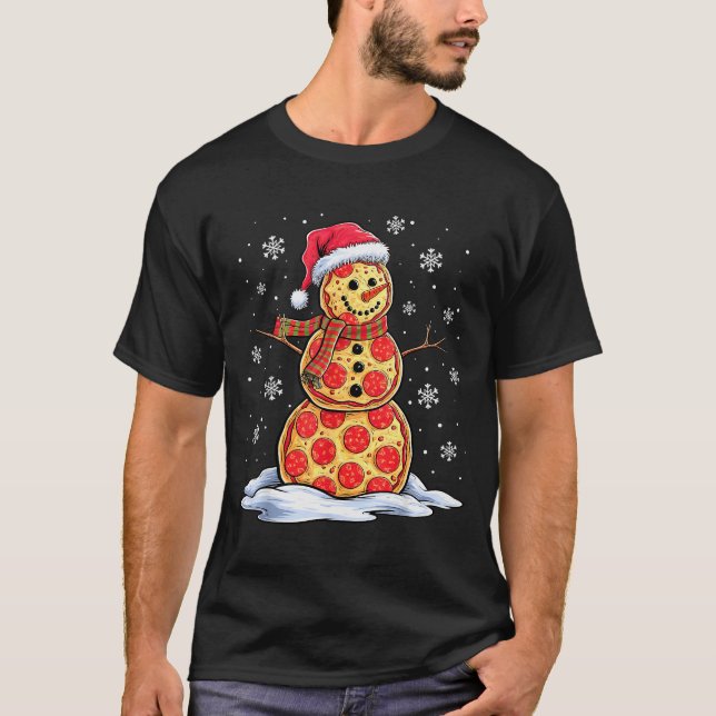 Zza Snowman - Santa Hat - Christmas Zza Party - Fu T-Shirt (Front)