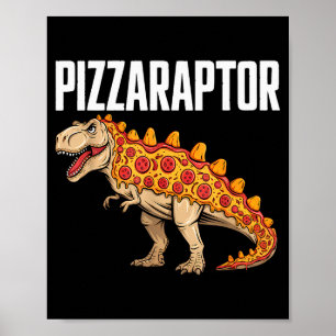 Zza T-rex Dino Fast Food Funny Zza Dinosaur Poster