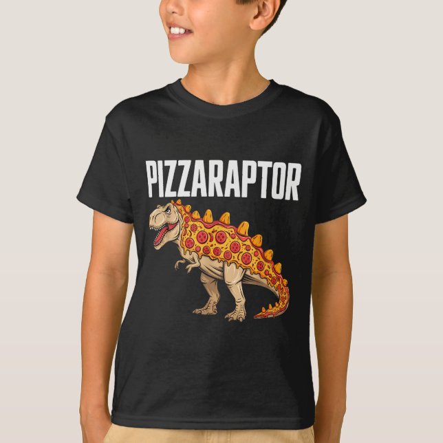 Zza T-rex Dino Fast Food Funny Zza Dinosaur  T-Shirt (Front)