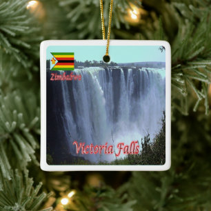 zZW003 VICTORIA FALLS, Zimbabwe, Africa, Ceramic Ornament