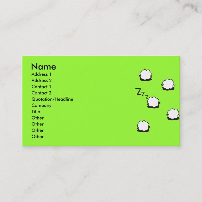 ZZZ BUSINESS CARD (Front)
