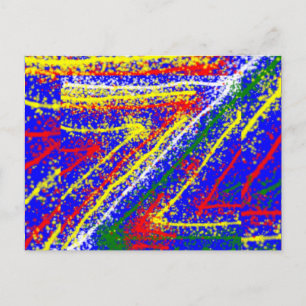zzz  ZAZZLING Abstract Art : Royal Blue Streaks Postcard